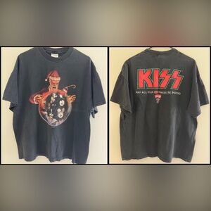 KISS May All Your Kissmases Be Psycho 2000 Tennessee River Size XL T-shirt VTG